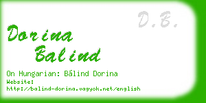 dorina balind business card